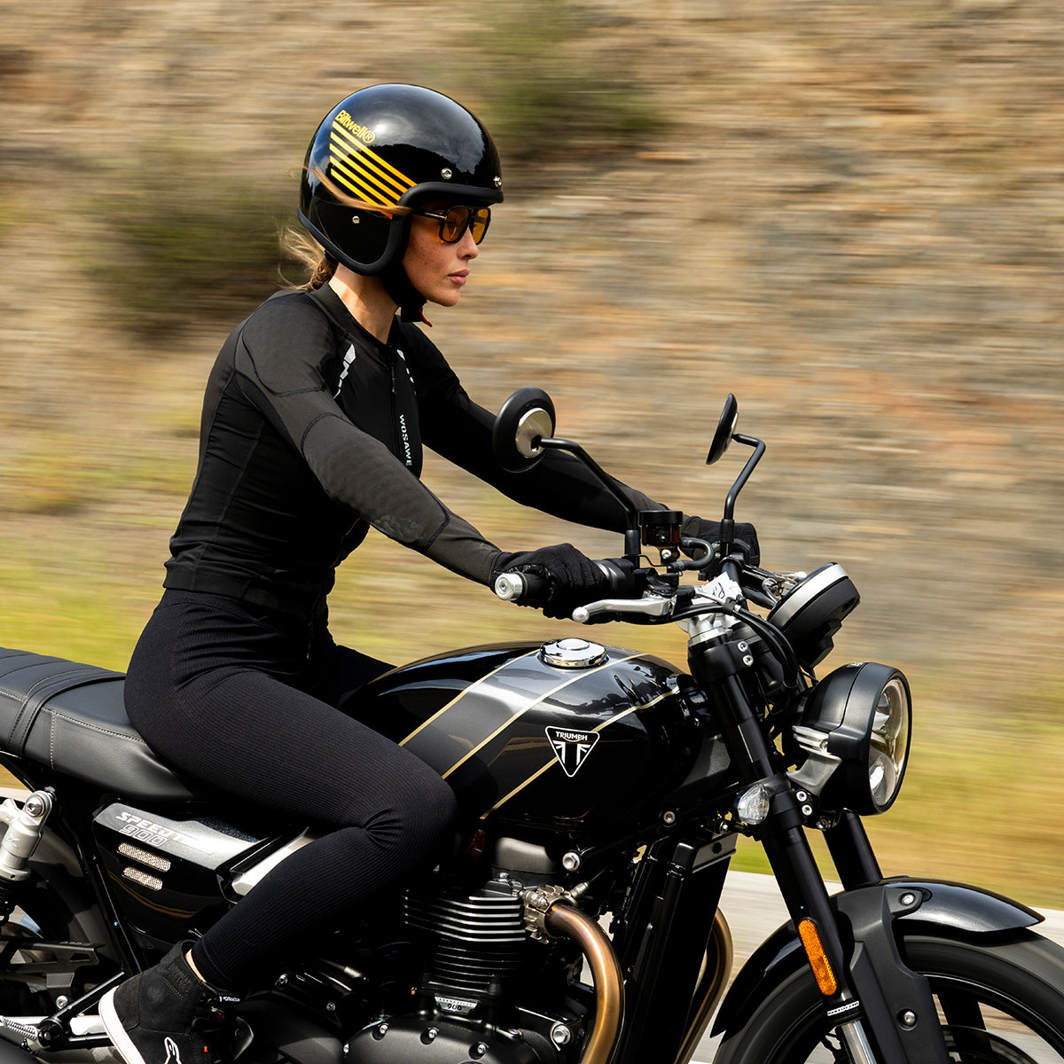 Biltwell Bonanza Helmet DOT Approved - Lightspeed B/O/Y