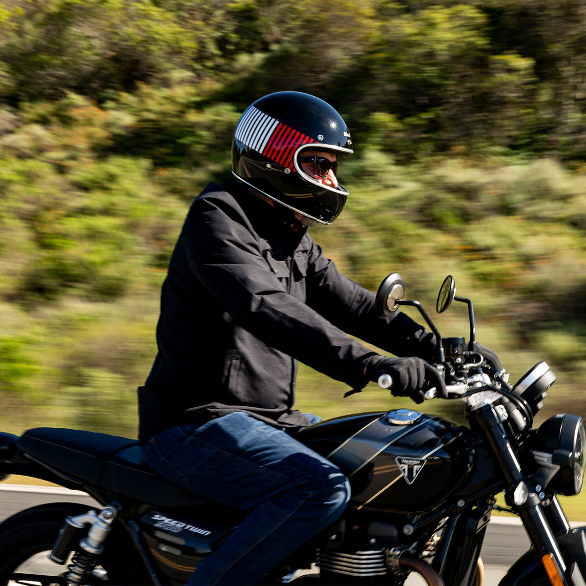 Gringo Helmet - Raceflow Gloss Black / Red / White / Blue