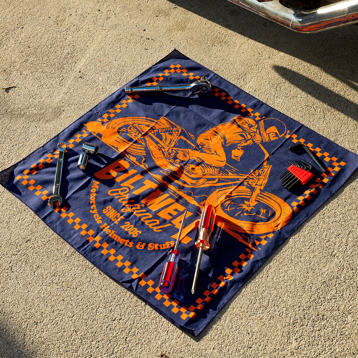 READYMADE RECOGNIZE BANDANA リバーシブル L Biltwell Bandana - Lefty Navy