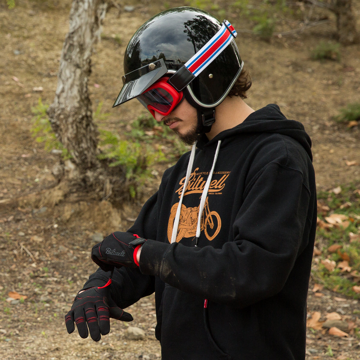CLOSEOUT Moto Gloves - Black/Red