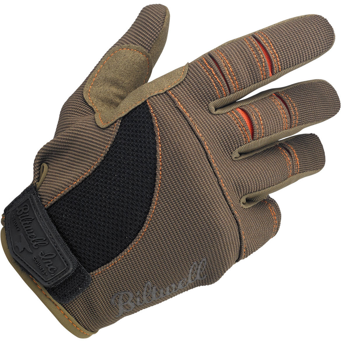 Moto Gloves - Brown/Orange