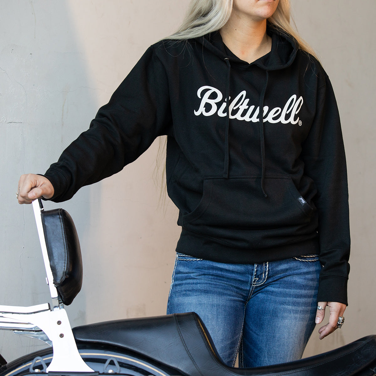 CLOSEOUT Script Pullover Hoodie - Black