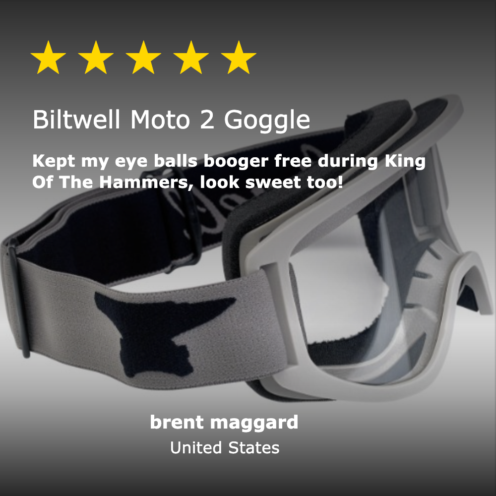 Biltwell Moto 2.0 Script Goggles Titanium with Anti-Fog Lens