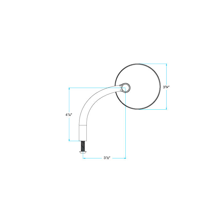 Utility Mirror Round CE Perch Mount - Chrome