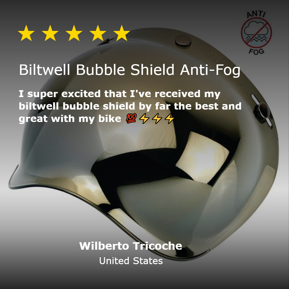 Bubble universelle fumée pour casque moto Gringo et 3 points par Biltwell