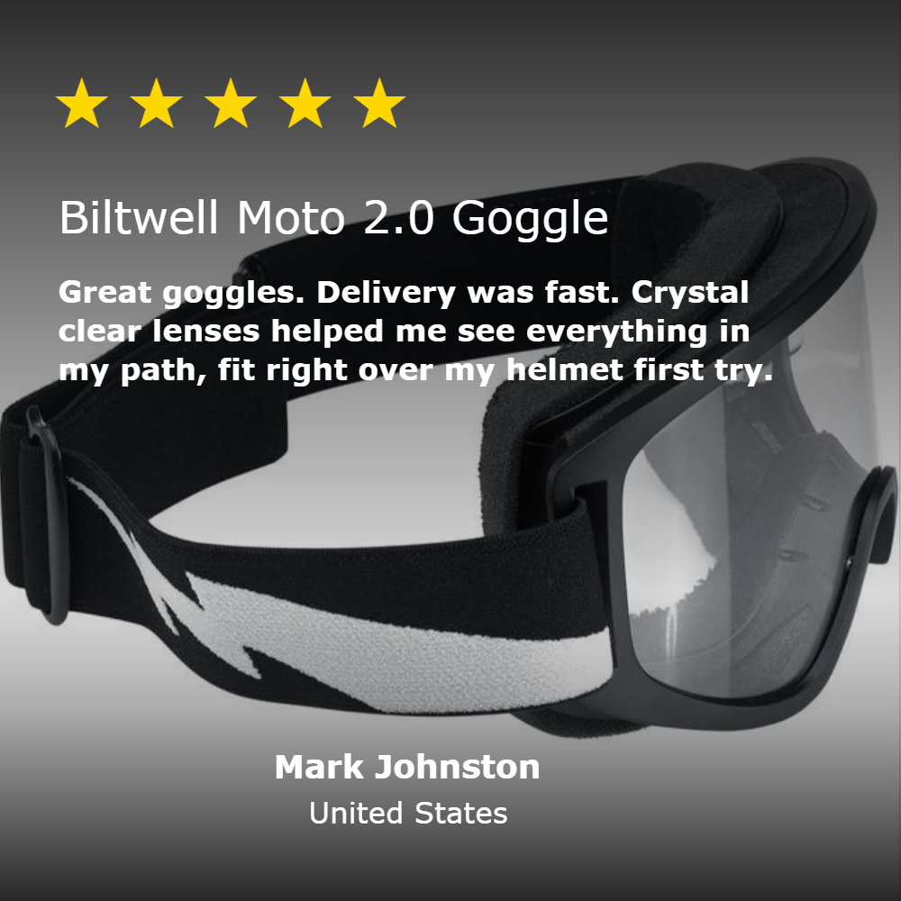 Biltwell Moto 2.0 Goggle - Bolts Black Biltwell Moto 2.0 Goggle - Bolts Black