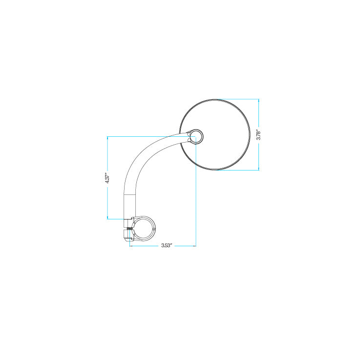 Utility Mirror Round CE Clamp-on - Chrome