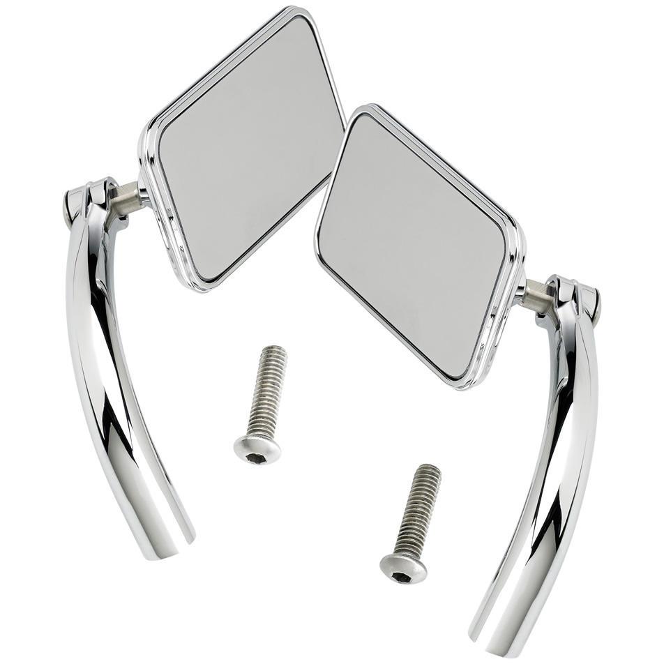 Utility Mirror Rectangle Perch Mount - Chrome